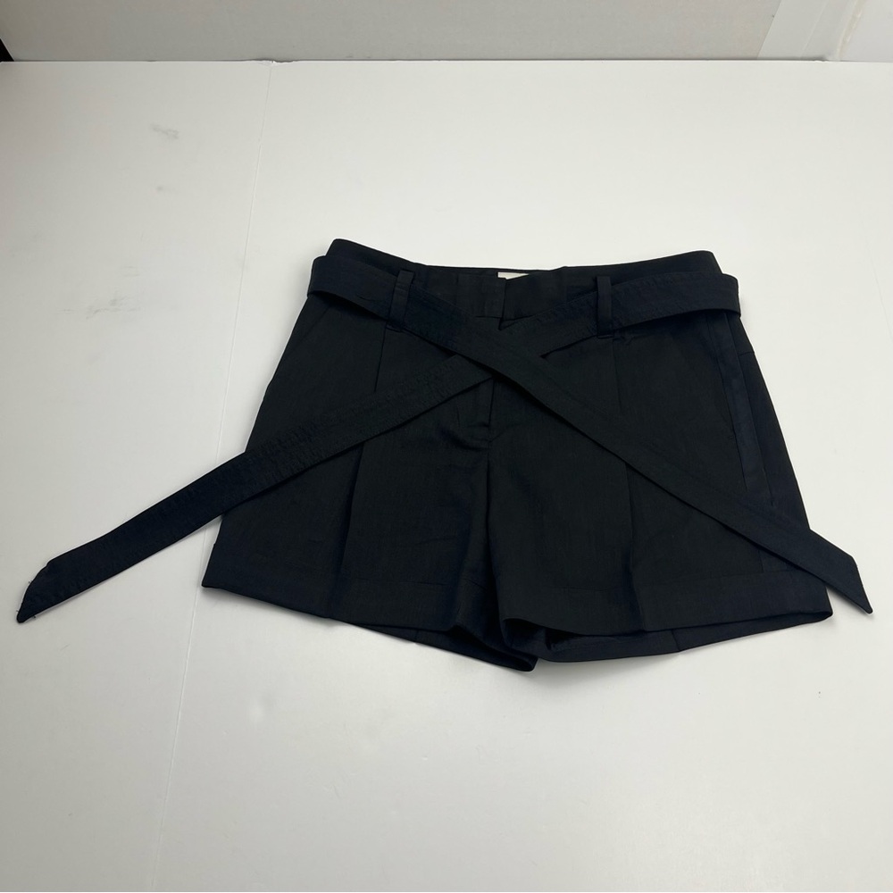 Anthropologie Leifsdottir Womens Size 4 Black Linen Blend Shorts Summer Vacation